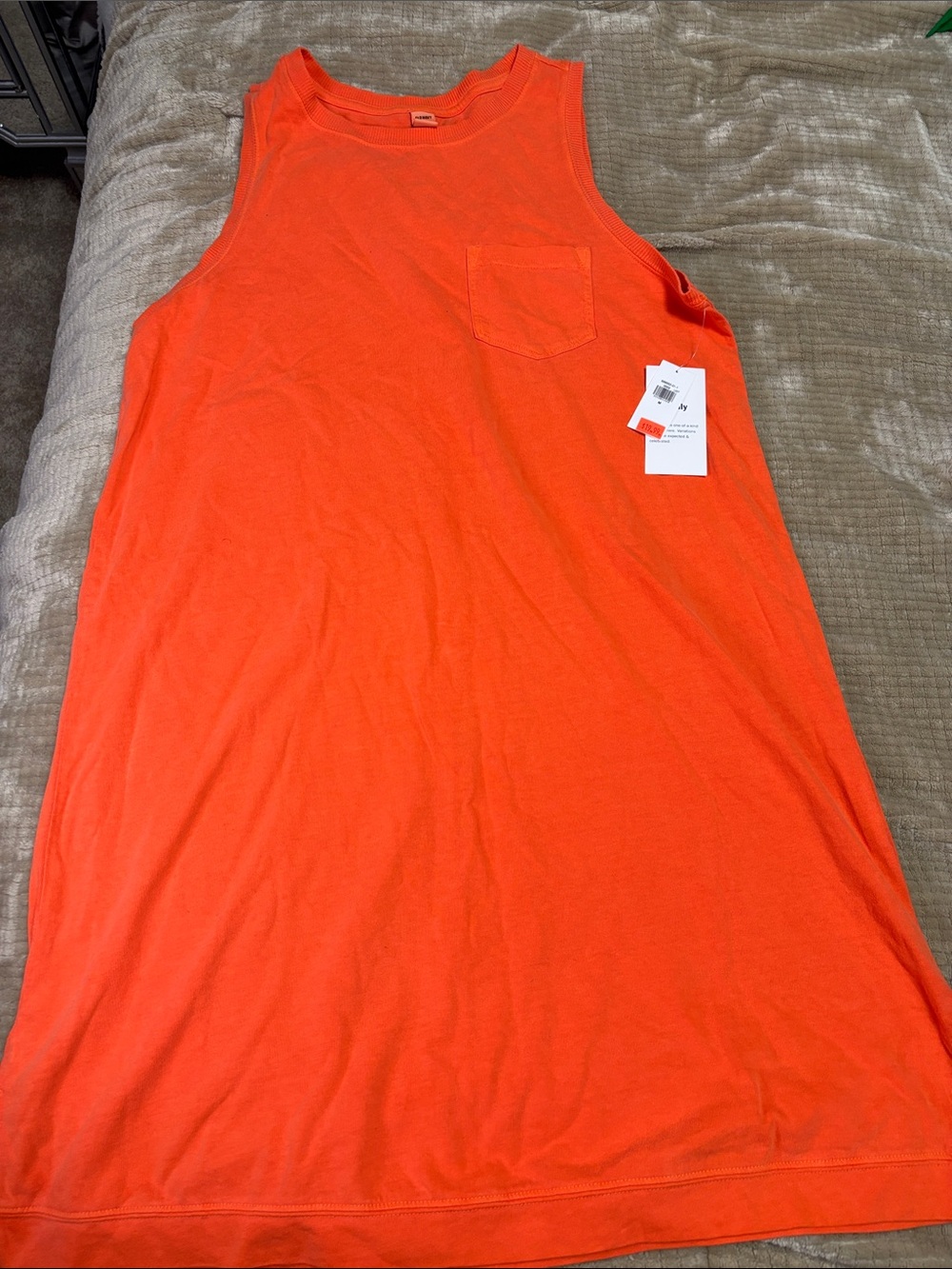 GAP Bright Orange Sleeveless Mini Dress with Chest Pocket